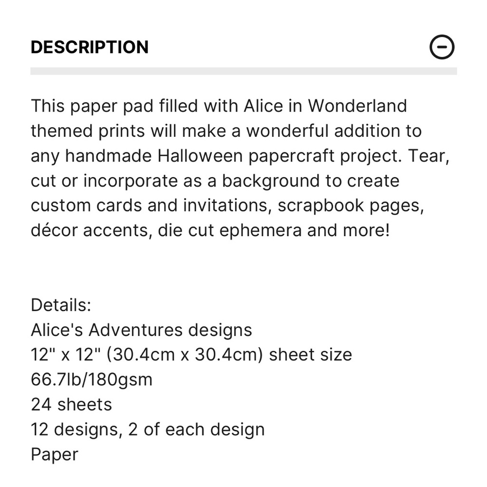 Alice's Adventures Paper Pad of 24 Sheets. - Picture 7 of 7